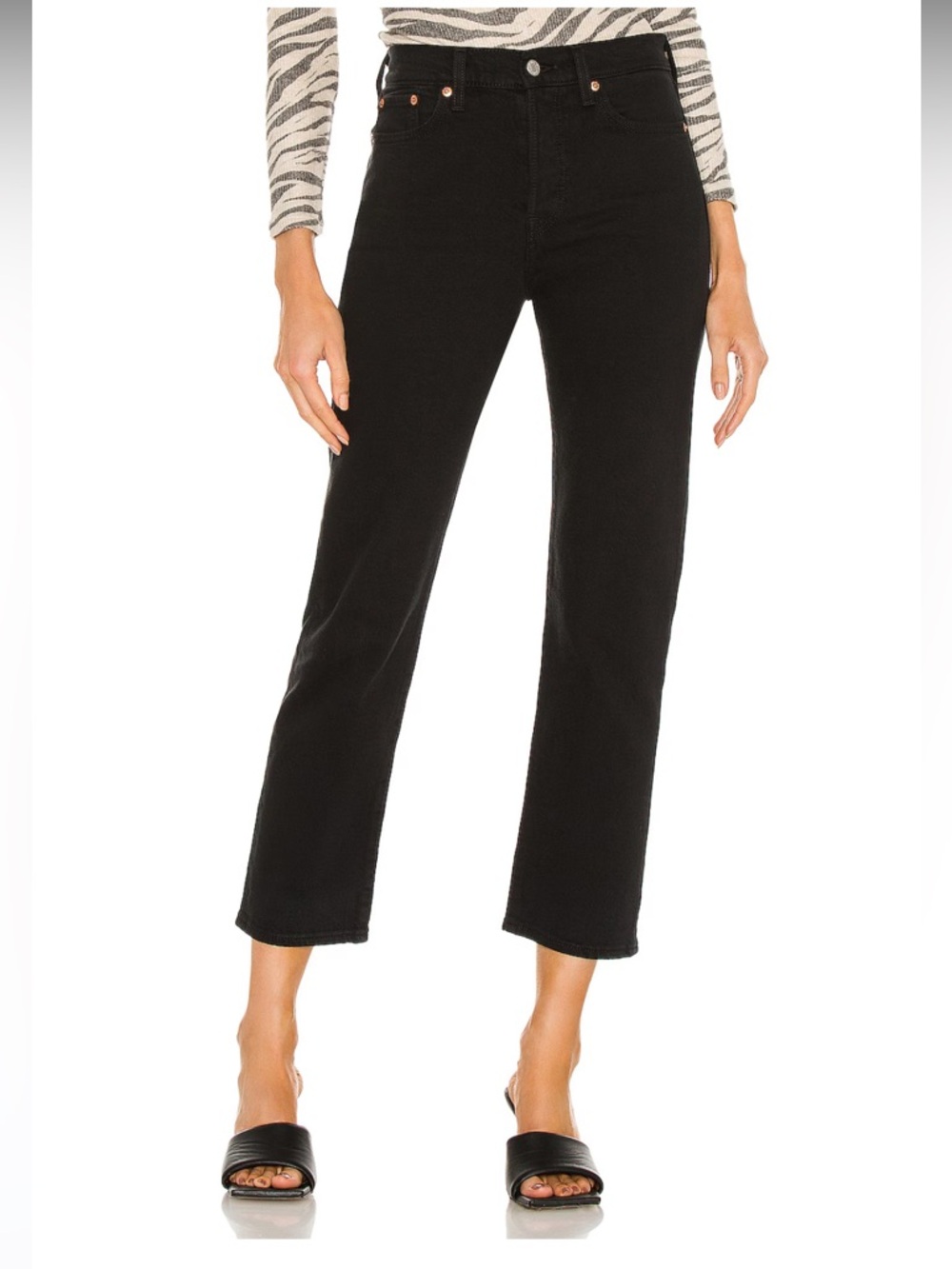 Levi's Black Straight Crop Jeans